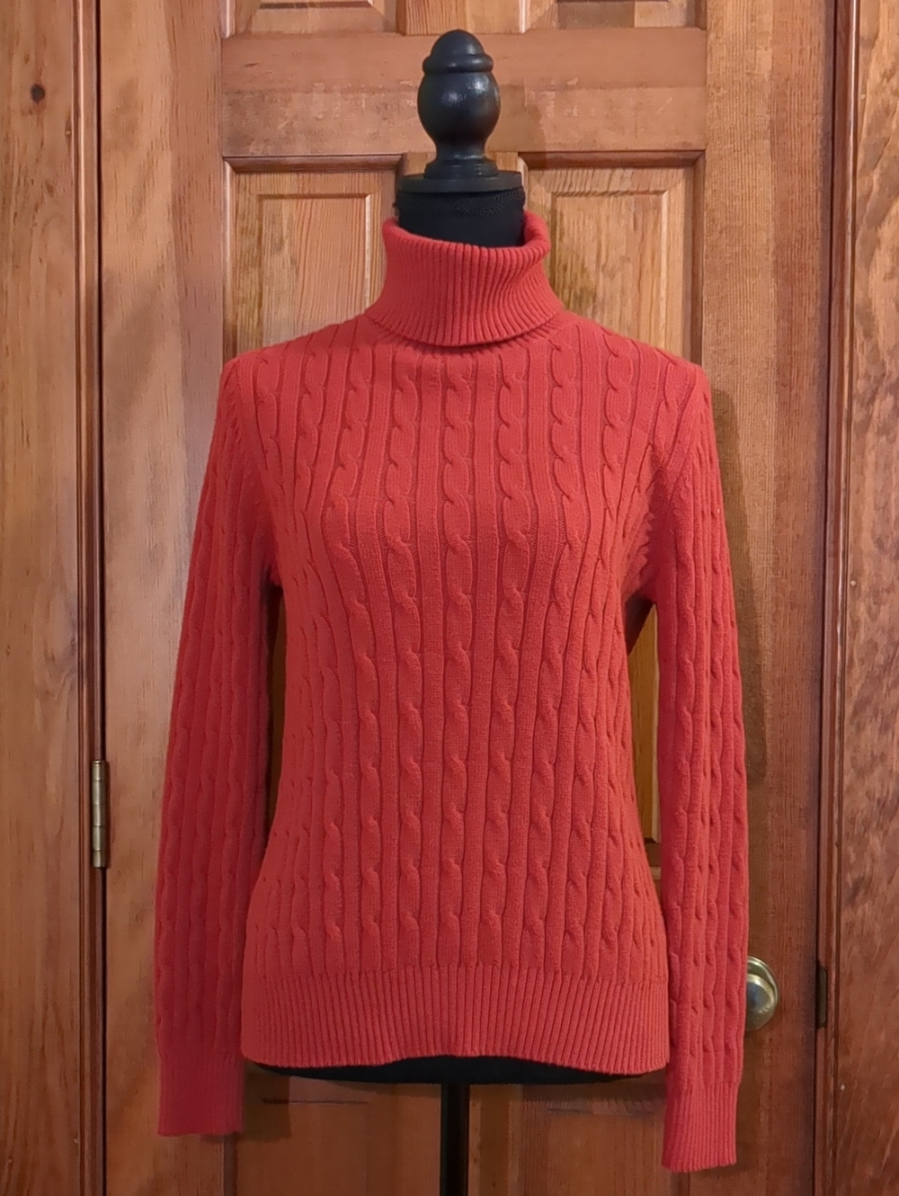 St. Johns Bay Red Classic Cable Turtleneck